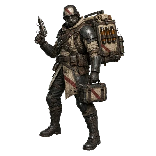 Medic carrying field supplies